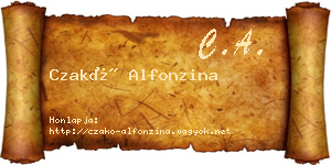 Czakó Alfonzina névjegykártya